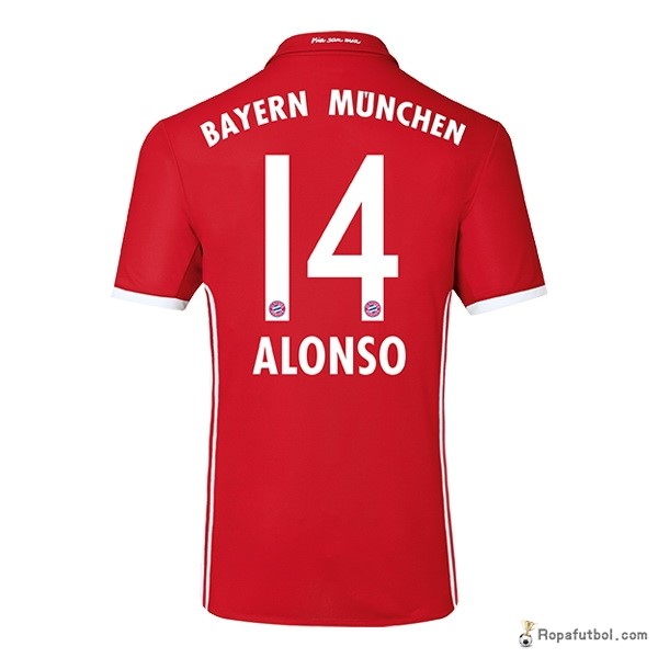 Camiseta Bayern de Múnich Replica Primera Ropa Alonso 2016/17 Rojo